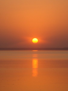 Enchanting sunset over Keenjhar Lake,  Sindh Province